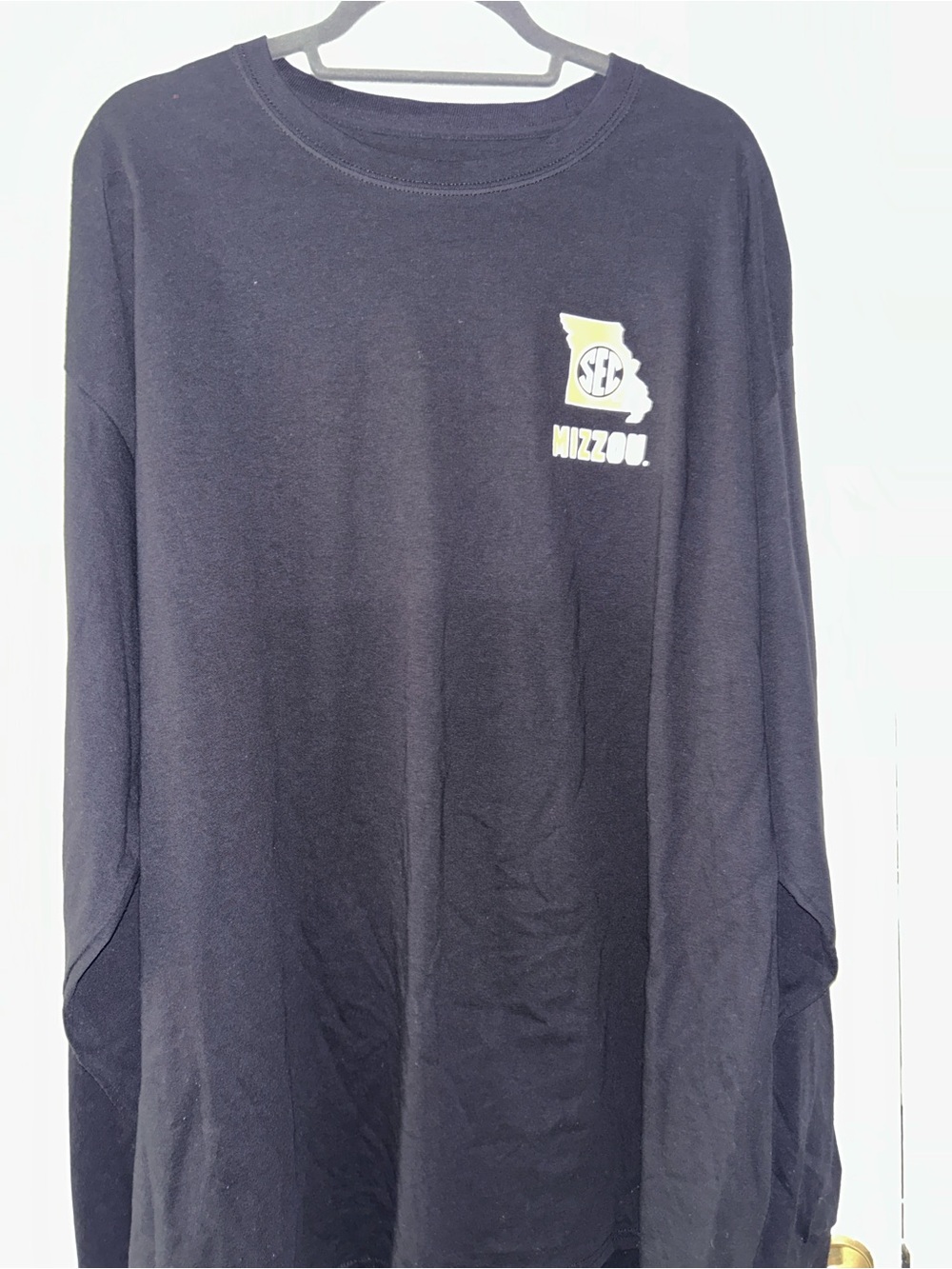 Champion Black Long Sleeve Tee with Small Chest Script Logo